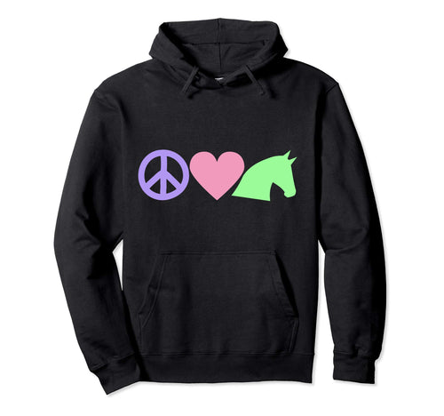 Peace Love Horses Hoodie - Trendy Graphic Men Women - T-Shirt, Sweatshirt, Hoodie