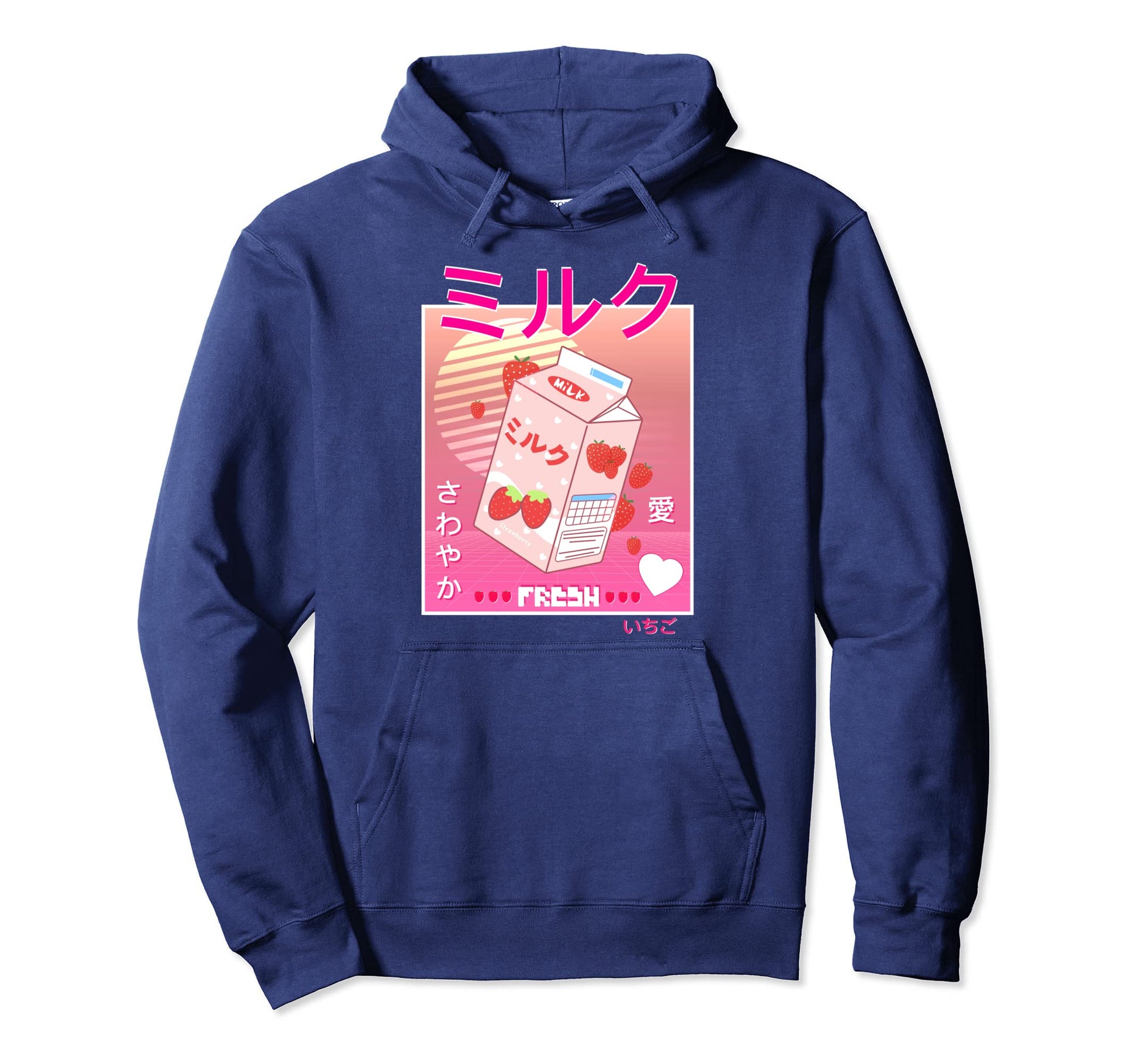 Aesthetic Otaku Japanese Strawberry Milk Hoodie - Aesthetic Graphic Unisex - T-Shirt, Sweatshirt, Hoodie