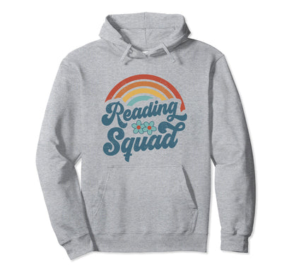 Reading Squad Bookish Groovy Rainbow Hoodie - Custom Art Print Unisex - T-Shirt, Sweatshirt, Hoodie