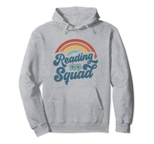 Reading Squad Bookish Groovy Rainbow Hoodie - Custom Art Print Unisex - T-Shirt, Sweatshirt, Hoodie