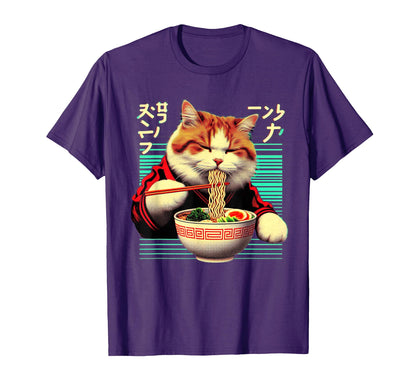 Ramen Cat Vaporwave Japanese Aesthetic T-Shirt - Unique Graphic for Adults - T-Shirt, Sweatshirt, Hoodie
