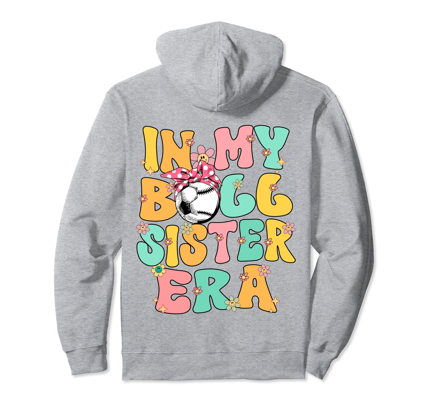 My Ball Sister Era Groovy Baseball Hoodie - Novelty Apparel for Adults - T-Shirt, Sweatshirt, Hoodie