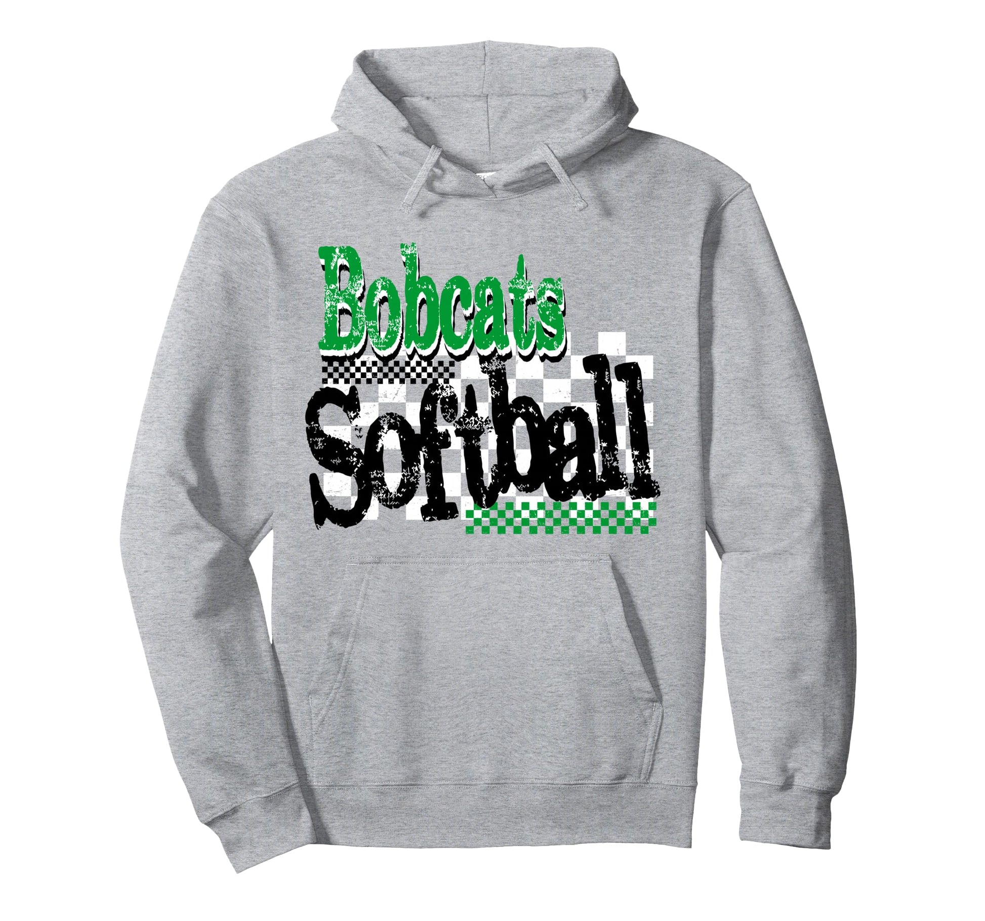 Bobcats Softball Mom Checkered Game Day Hoodie - Aesthetic Graphic Unisex - T-Shirt, Sweatshirt, Hoodie