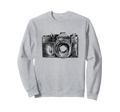Photography Lovers Camera Sketch Sweatshirt - Streetwear Style Unisex - T-Shirt, Sweatshirt, Hoodie