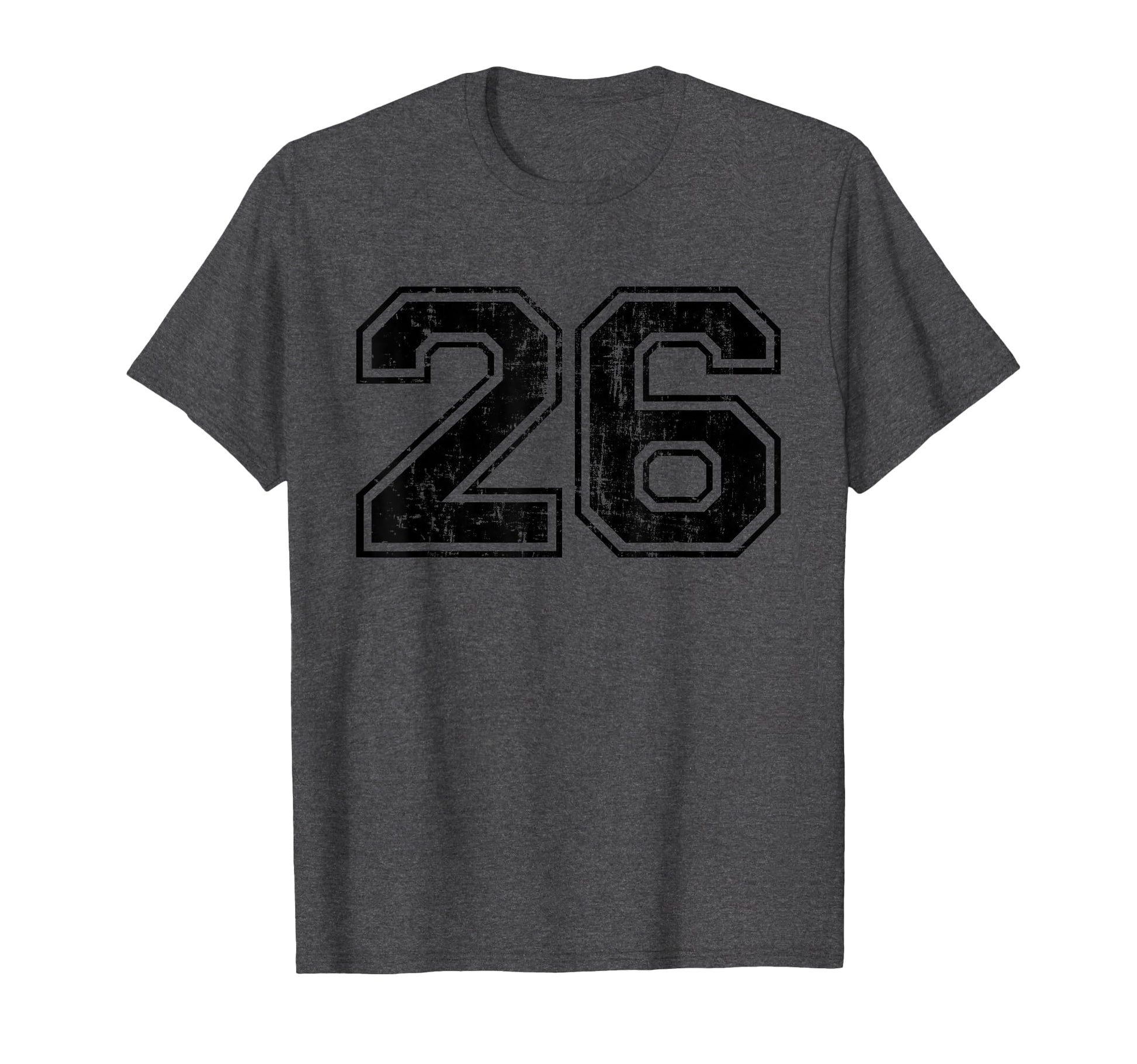 Number 26 Varsity Distressed Sport T-Shirt - Fun Novelty Design Men Women - T-Shirt, Sweatshirt, Hoodie