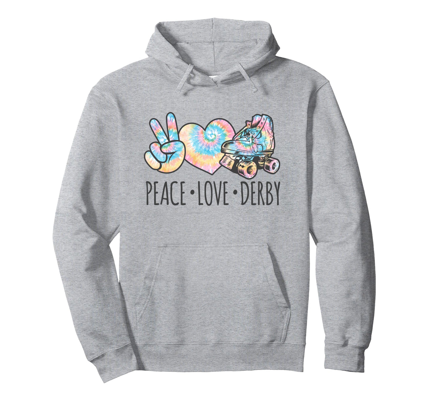 Tie Dye Roller Skating Teen Peace Love Hoodie - Custom Art Print Unisex - T-Shirt, Sweatshirt, Hoodie