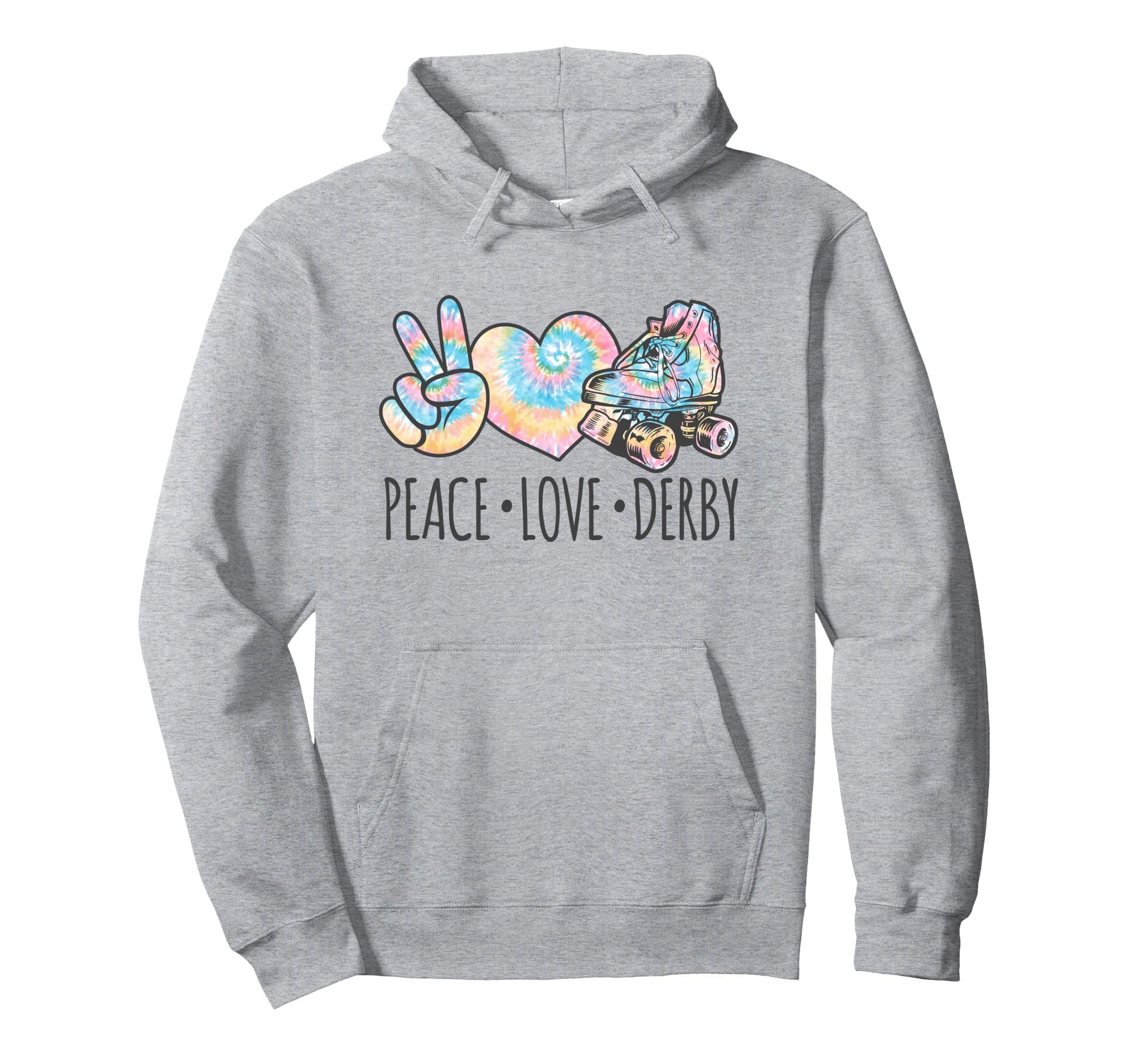 Tie Dye Roller Skating Teen Peace Love Hoodie - Custom Art Print Unisex - T-Shirt, Sweatshirt, Hoodie