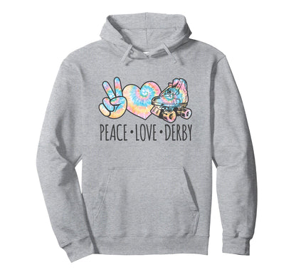 Tie Dye Roller Skating Teen Peace Love Hoodie - Custom Art Print Unisex - T-Shirt, Sweatshirt, Hoodie