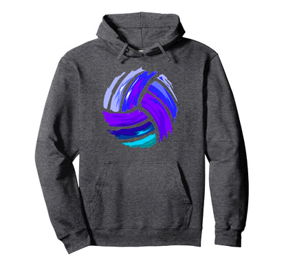 Volleyball Blue Purple Teen Practice Day Hoodie - Minimalist Print Unisex - T-Shirt, Sweatshirt, Hoodie