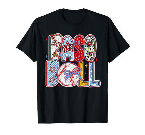 Baseball Coquette Bow Baseball Mom T-Shirt - Fun Novelty Design Men Women - T-Shirt, Sweatshirt, Hoodie