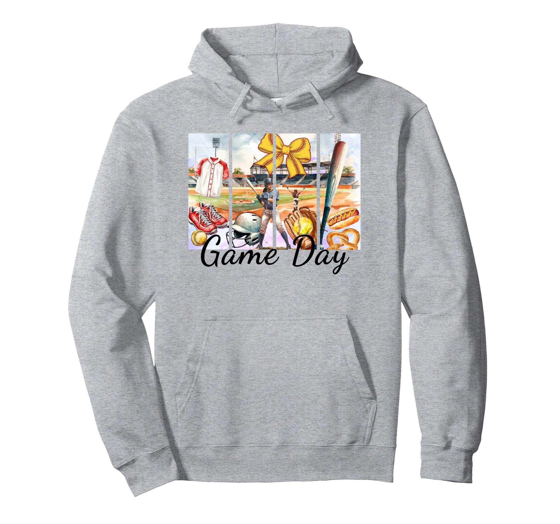 Softball Watercolor Game Day Softball Hoodie - Casual Everyday Wear Unisex - T-Shirt, Sweatshirt, Hoodie