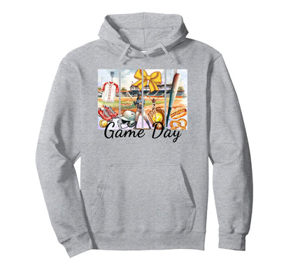 Softball Watercolor Game Day Softball Hoodie - Casual Everyday Wear Unisex - T-Shirt, Sweatshirt, Hoodie