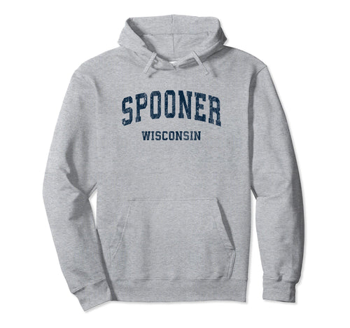 Spooner Wisconsin Wi Varsity Sports Navy Hoodie - Graphic Print Unisex - T-Shirt, Sweatshirt, Hoodie