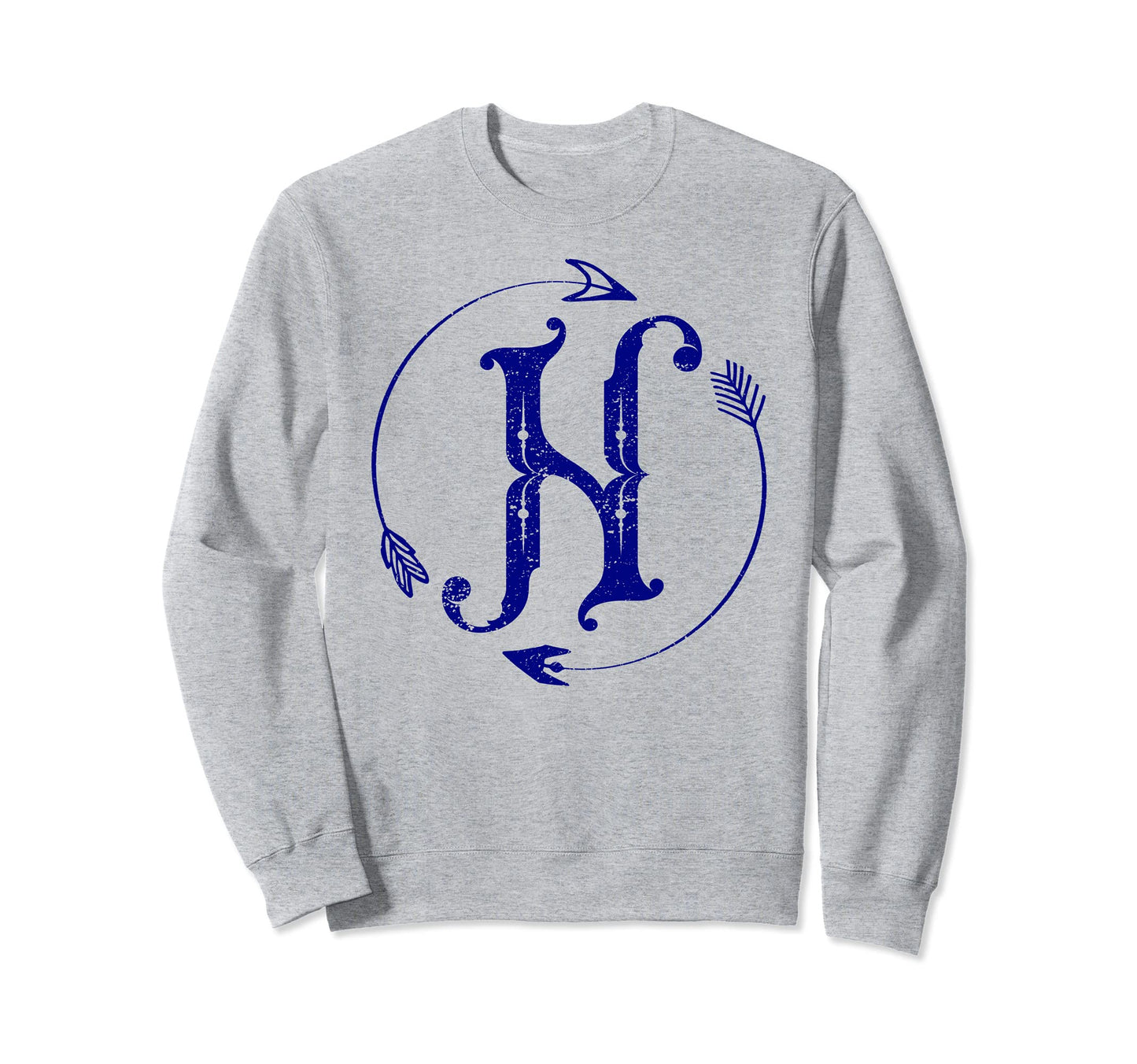 Initial H Monogram Boho Name Sweatshirt - Fun Novelty Design for Adults - T-Shirt, Sweatshirt, Hoodie