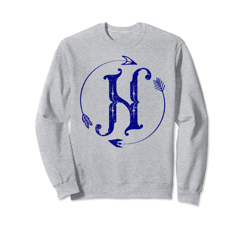 Initial H Monogram Boho Name Sweatshirt - Fun Novelty Design for Adults - T-Shirt, Sweatshirt, Hoodie