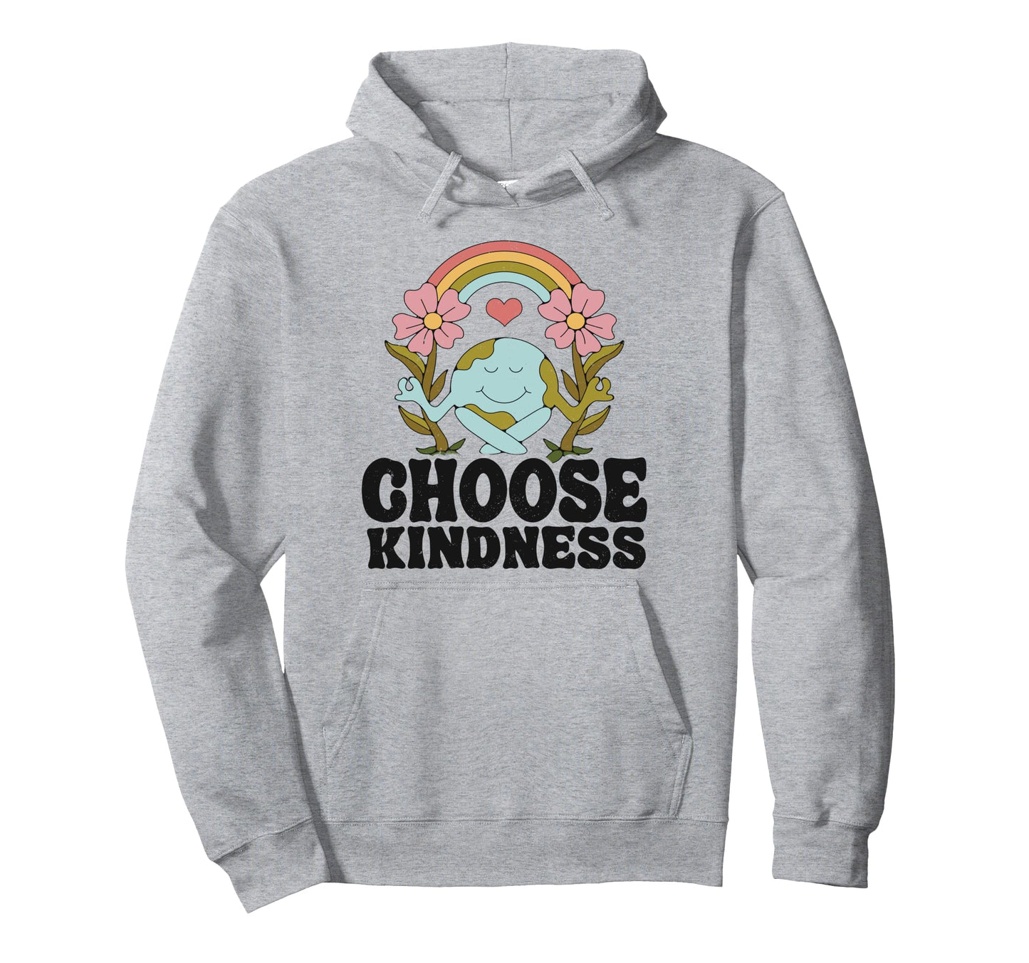 Positive Rainbow Peace Hippie Choose Hoodie - Trendy Graphic for Adults - T-Shirt, Sweatshirt, Hoodie