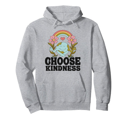 Positive Rainbow Peace Hippie Choose Hoodie - Trendy Graphic for Adults - T-Shirt, Sweatshirt, Hoodie