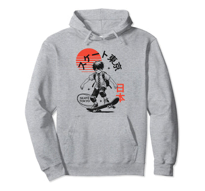 Urban Streetwear Skate Tokyo Kanji Hoodie - Aesthetic Graphic for Adults - T-Shirt, Sweatshirt, Hoodie