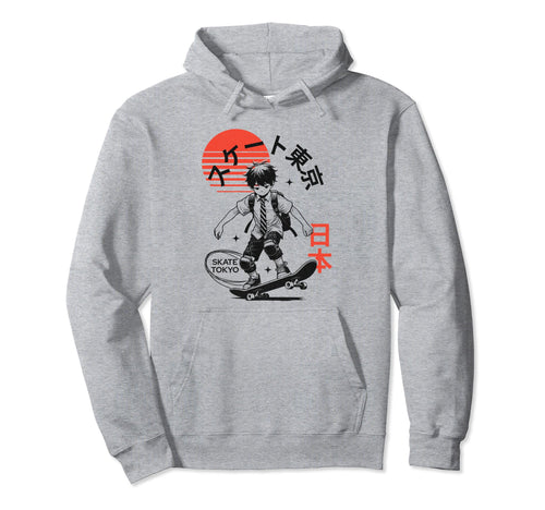 Urban Streetwear Skate Tokyo Kanji Hoodie - Aesthetic Graphic for Adults - T-Shirt, Sweatshirt, Hoodie