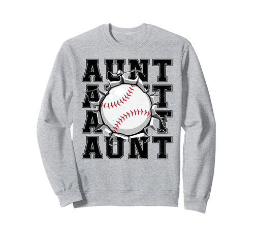 Baseball Aunt Cracked Wall Family Sweatshirt - Unique Graphic for Adults - T-Shirt, Sweatshirt, Hoodie