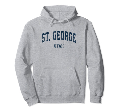 St George Utah Ut Varsity Sports Navy Hoodie - Graphic Print for Adults - T-Shirt, Sweatshirt, Hoodie