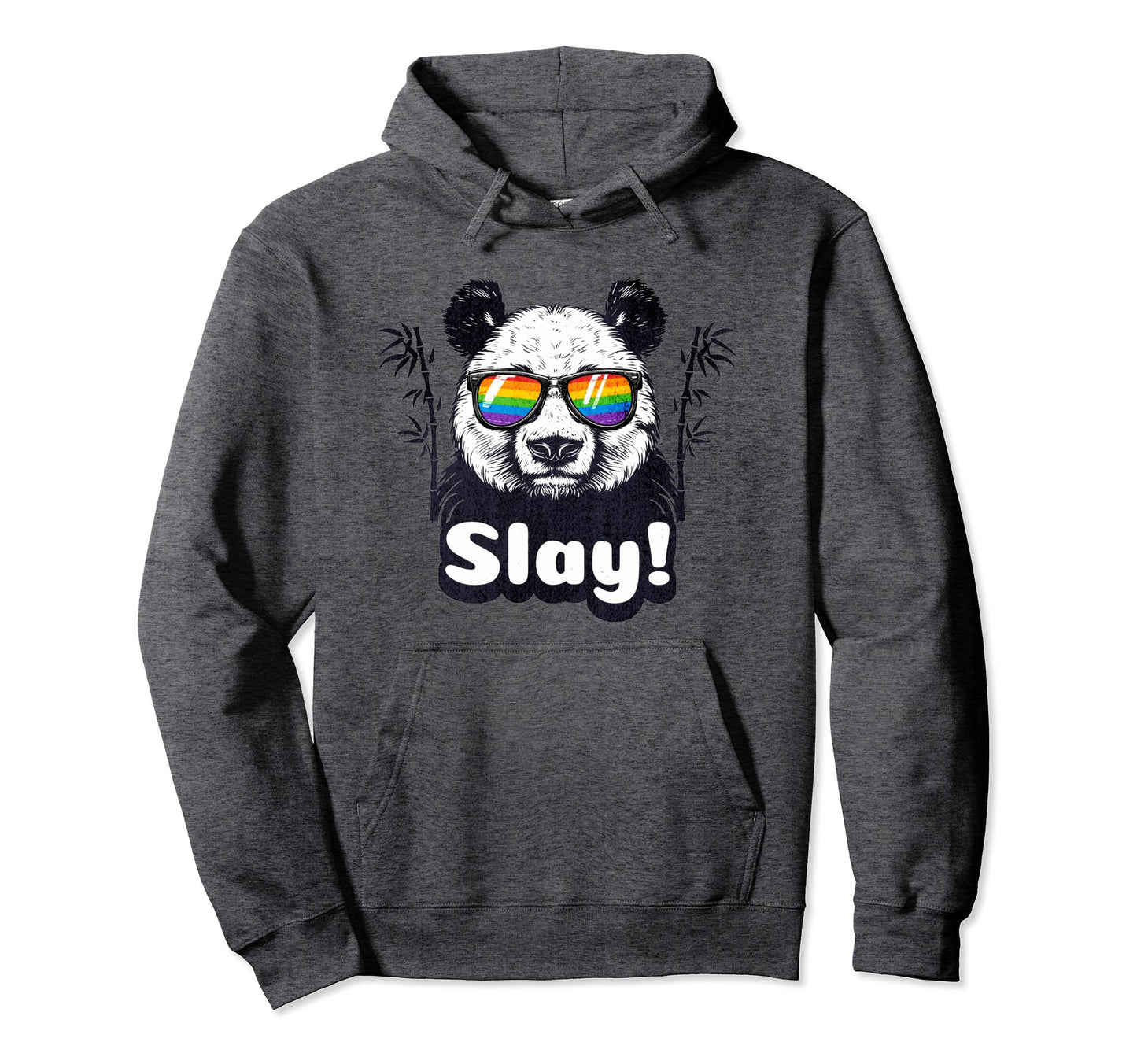 Slay Panda Rainbow Sunglasses Viral Hoodie - Minimalist Print for Adults - T-Shirt, Sweatshirt, Hoodie