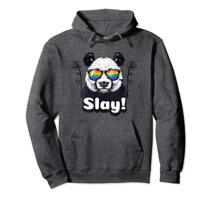 Slay Panda Rainbow Sunglasses Viral Hoodie - Minimalist Print for Adults - T-Shirt, Sweatshirt, Hoodie
