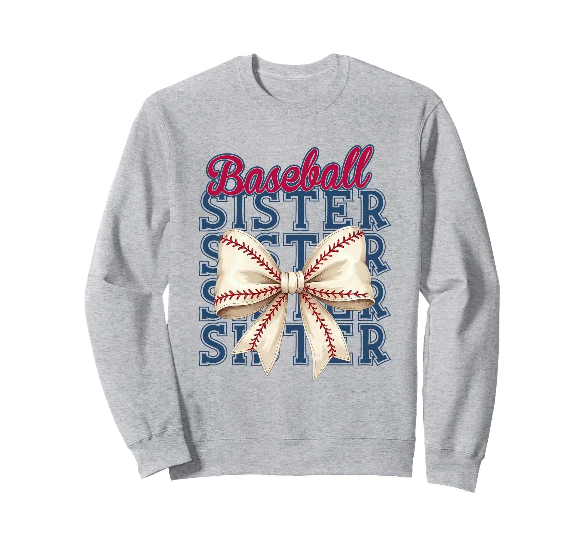 Baseball Sister Coquette Bow Baseball Sweatshirt - Custom Art Print Unisex - T-Shirt, Sweatshirt, Hoodie