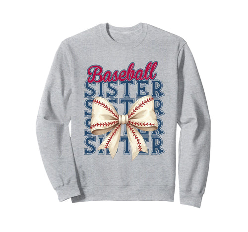 Baseball Sister Coquette Bow Baseball Sweatshirt - Custom Art Print Unisex - T-Shirt, Sweatshirt, Hoodie