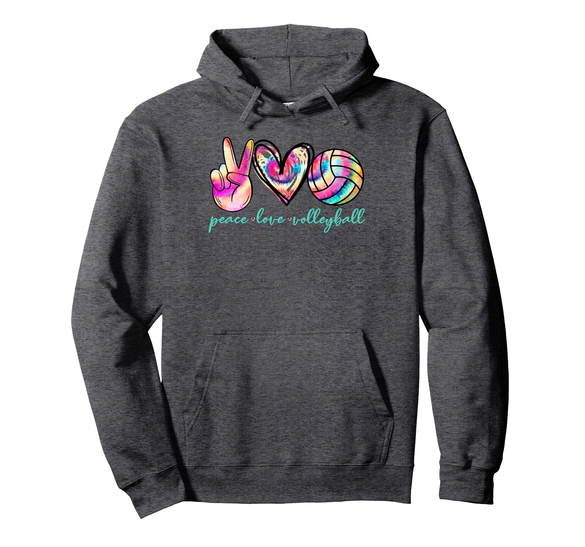 Peace Love Volleyball Player Tie Dye Hoodie - Aesthetic Graphic Men Women - T-Shirt, Sweatshirt, Hoodie