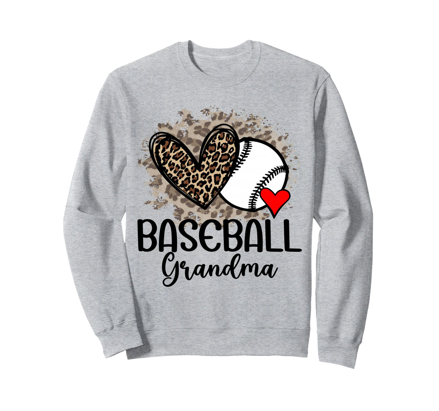 Baseball Grandma Funny Leopard Sweatshirt - Trendy Graphic for Adults - T-Shirt, Sweatshirt, Hoodie