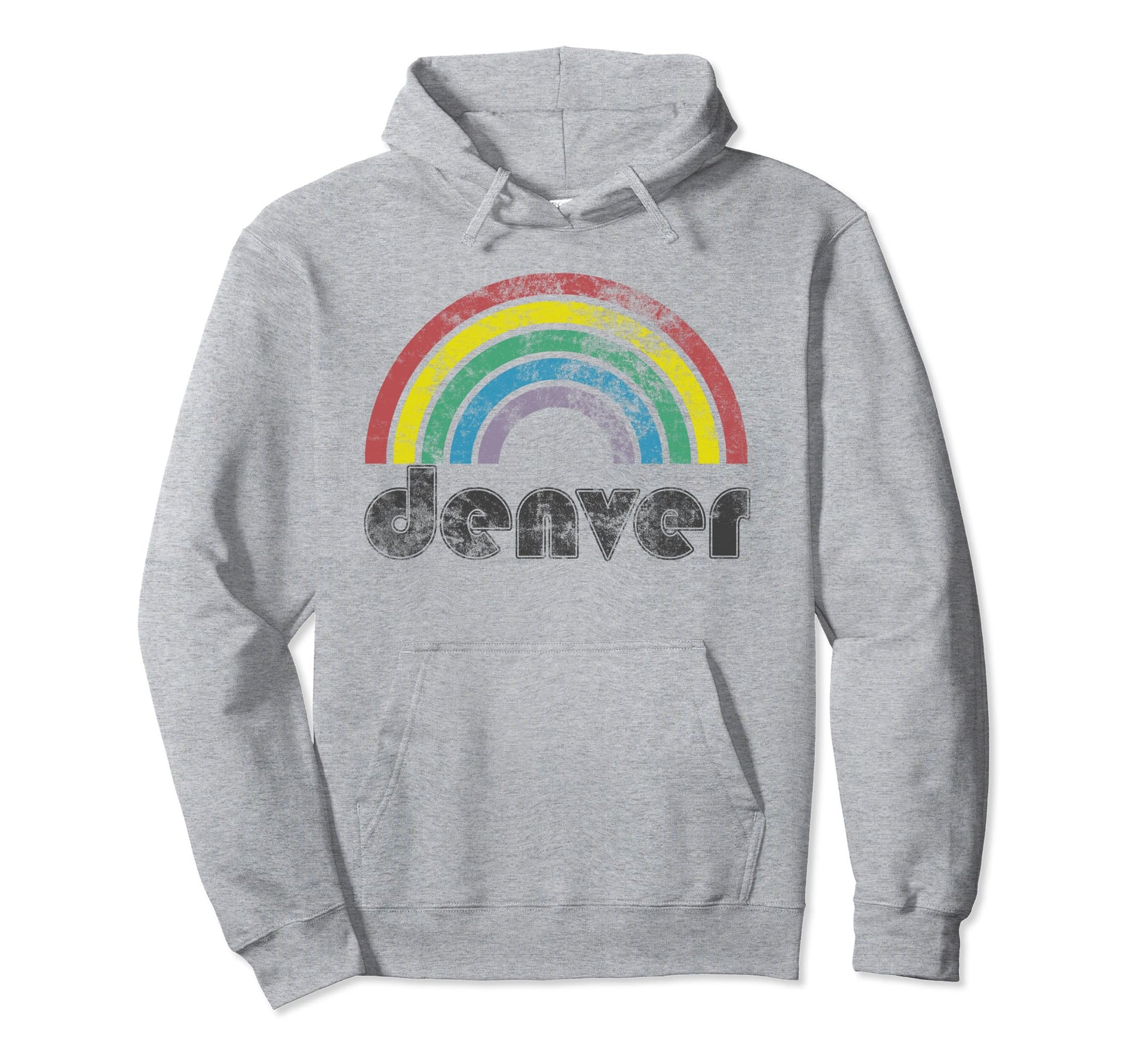 Denver Colorado Rainbow 70S 80S Gift Hoodie - Custom Art Print Unisex - T-Shirt, Sweatshirt, Hoodie