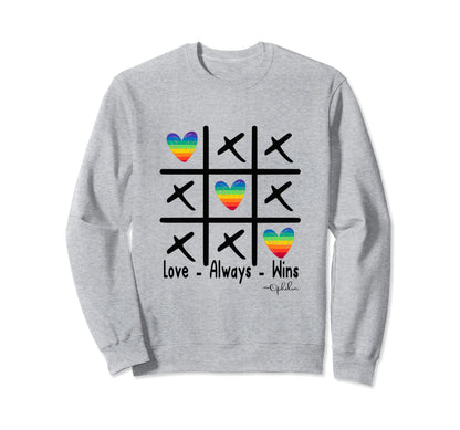 Love Always Wins Rainbow Sweatshirt - Custom Art Print for Adults - T-Shirt, Sweatshirt, Hoodie