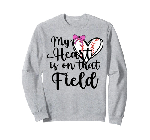Baseball Mom Coquette Bow My Heart Sweatshirt - Trendy Graphic Men Women - T-Shirt, Sweatshirt, Hoodie