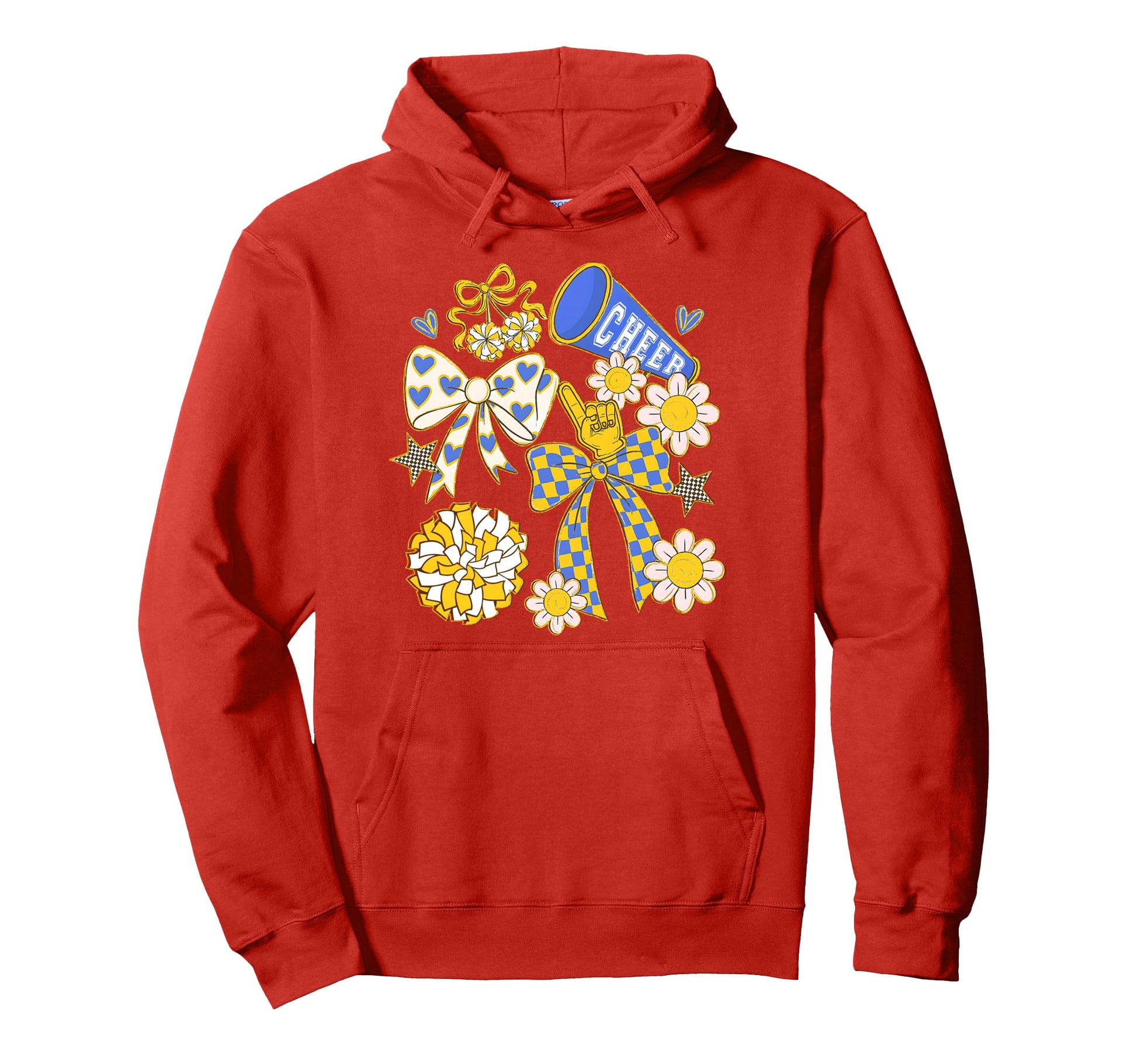 Blue Gold Cheer Football Game Day Hoodie - Streetwear Style Men Women - T-Shirt, Sweatshirt, Hoodie