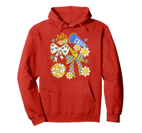Blue Gold Cheer Football Game Day Hoodie - Streetwear Style Men Women - T-Shirt, Sweatshirt, Hoodie