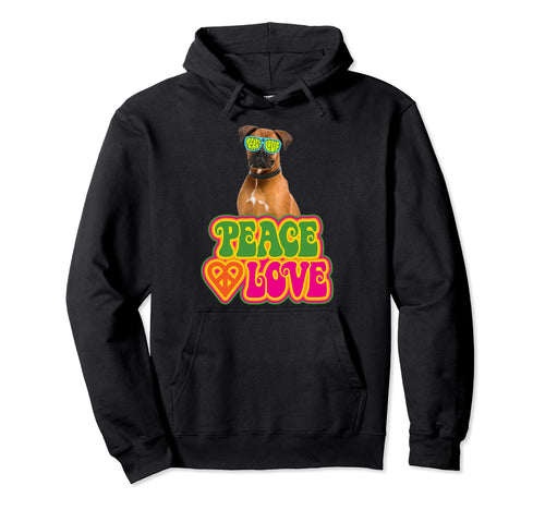 Peace Heart Love Dog Boxer Hoodie - Casual Everyday Wear Unisex - T-Shirt, Sweatshirt, Hoodie