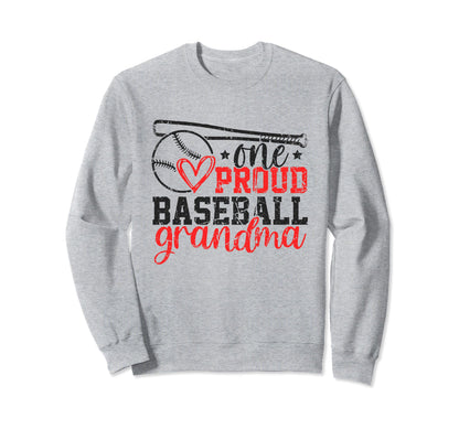 One Proud Baseball Grandma Funny Sweatshirt - Aesthetic Graphic for Adults - T-Shirt, Sweatshirt, Hoodie