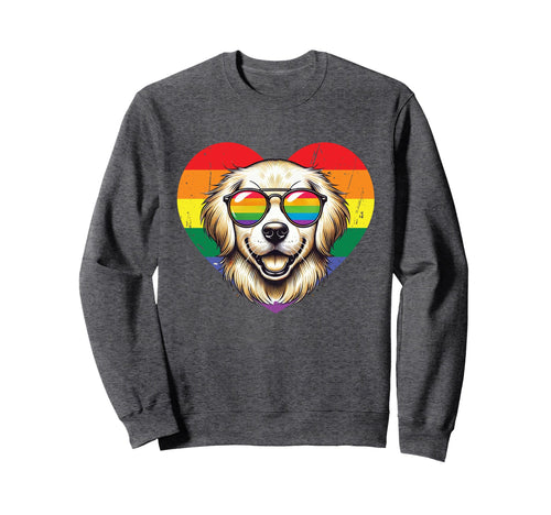 Rainbow Love Heart Dog Pride Lgbt Sweatshirt - Streetwear Style for Adults - T-Shirt, Sweatshirt, Hoodie