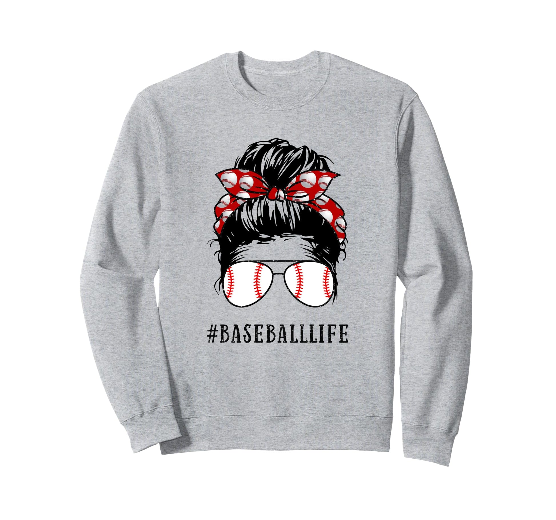 Mom Messy Hair Bun Aviators Glasses Sweatshirt - Novelty Apparel Men Women - T-Shirt, Sweatshirt, Hoodie