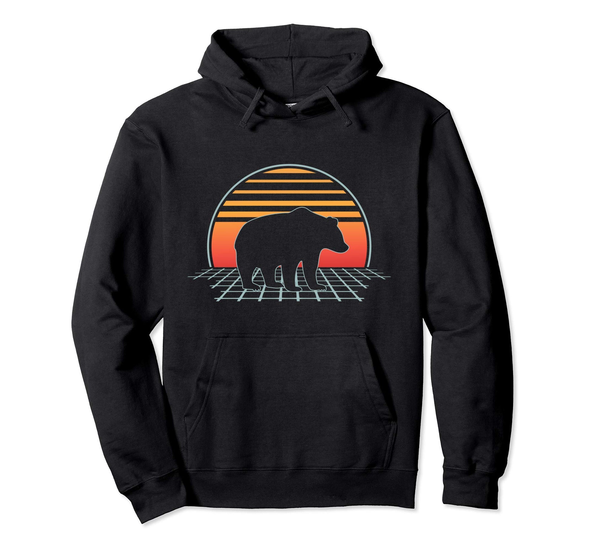 Bear 70S 80S Animal Vaporwave Hoodie - Aesthetic Graphic Men Women - T-Shirt, Sweatshirt, Hoodie