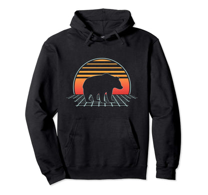 Bear 70S 80S Animal Vaporwave Hoodie - Aesthetic Graphic Men Women - T-Shirt, Sweatshirt, Hoodie