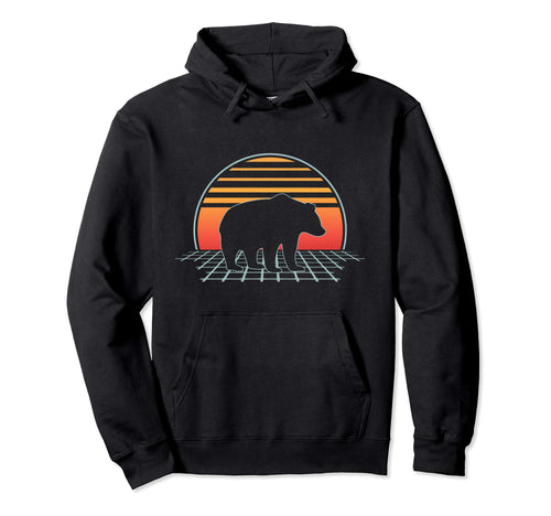 Bear 70S 80S Animal Vaporwave Hoodie - Aesthetic Graphic Men Women - T-Shirt, Sweatshirt, Hoodie