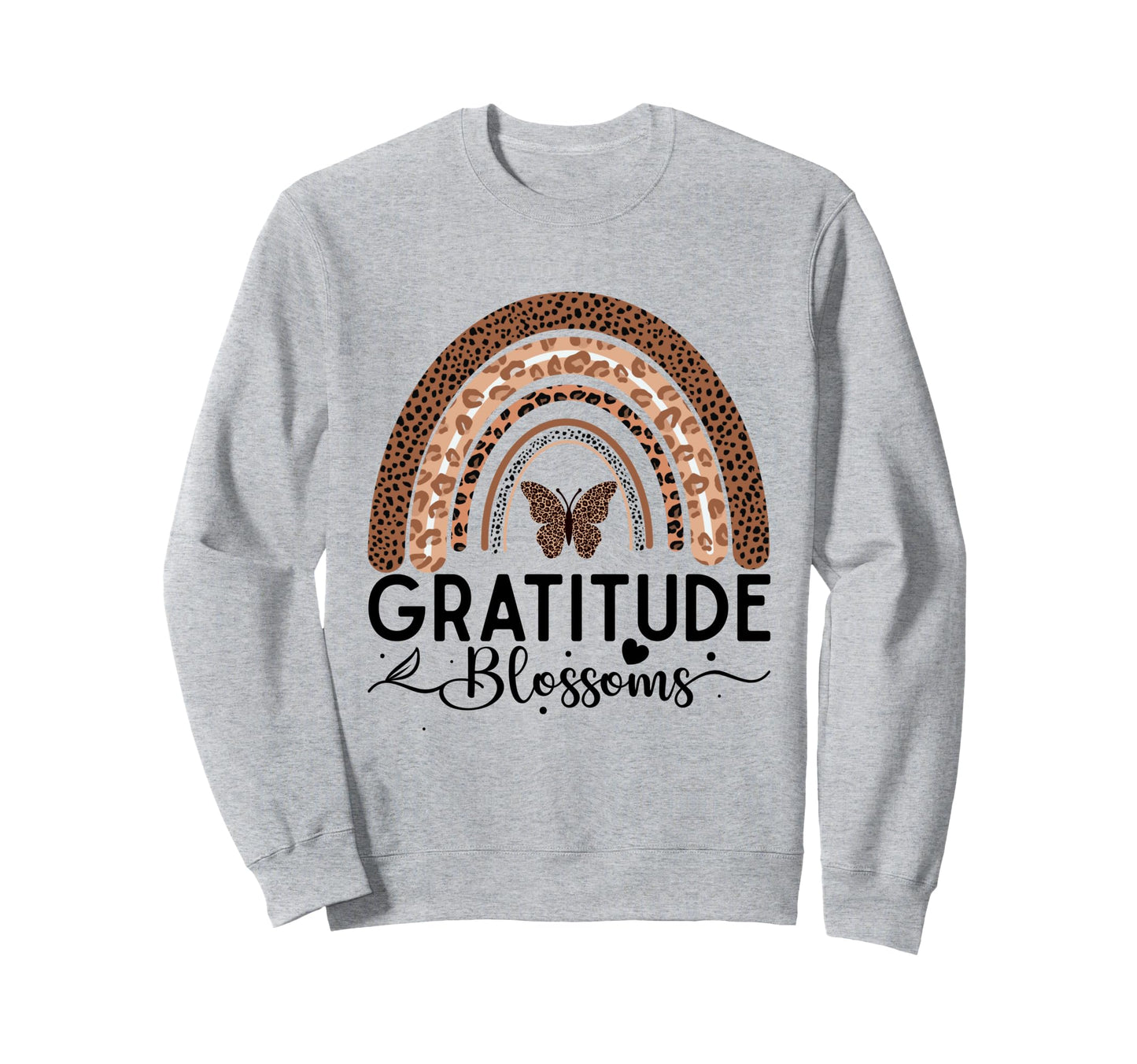 Wildly Grateful Leopard Rainbow Sweatshirt - Trendy Graphic for Adults - T-Shirt, Sweatshirt, Hoodie