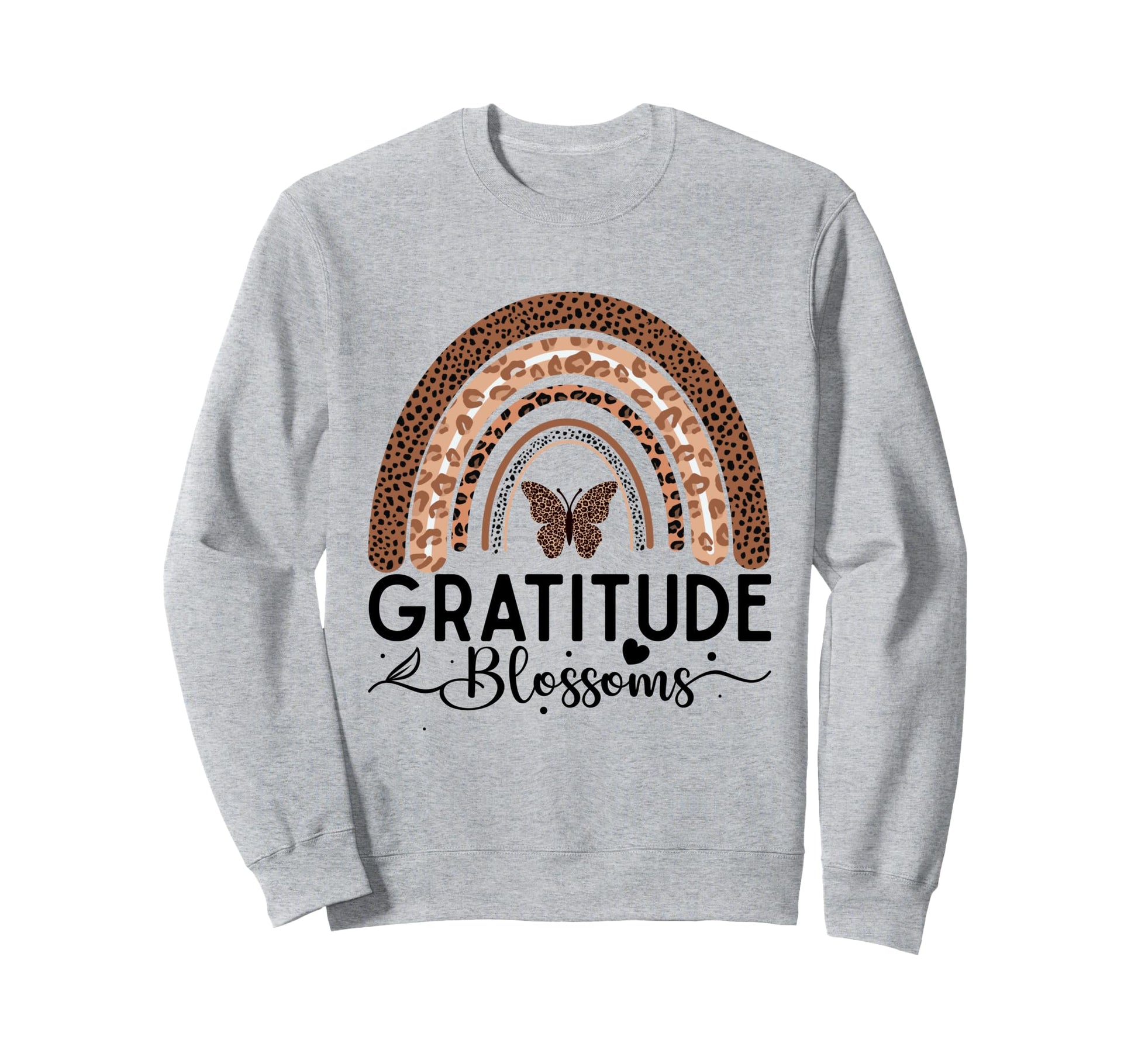 Wildly Grateful Leopard Rainbow Sweatshirt - Trendy Graphic for Adults - T-Shirt, Sweatshirt, Hoodie