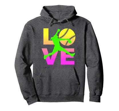 Love Softball Teen Hoodie - Novelty Apparel for Adults - T-Shirt, Sweatshirt, Hoodie