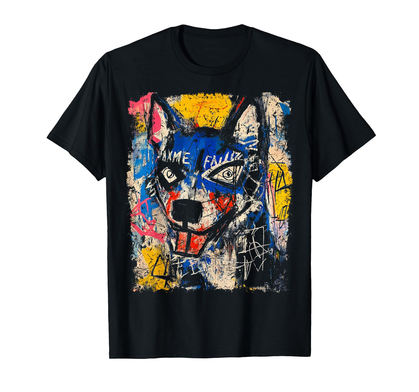 Pop Art Wolf 90S Graffiti T-Shirt - Casual Everyday Wear for Adults - T-Shirt, Sweatshirt, Hoodie