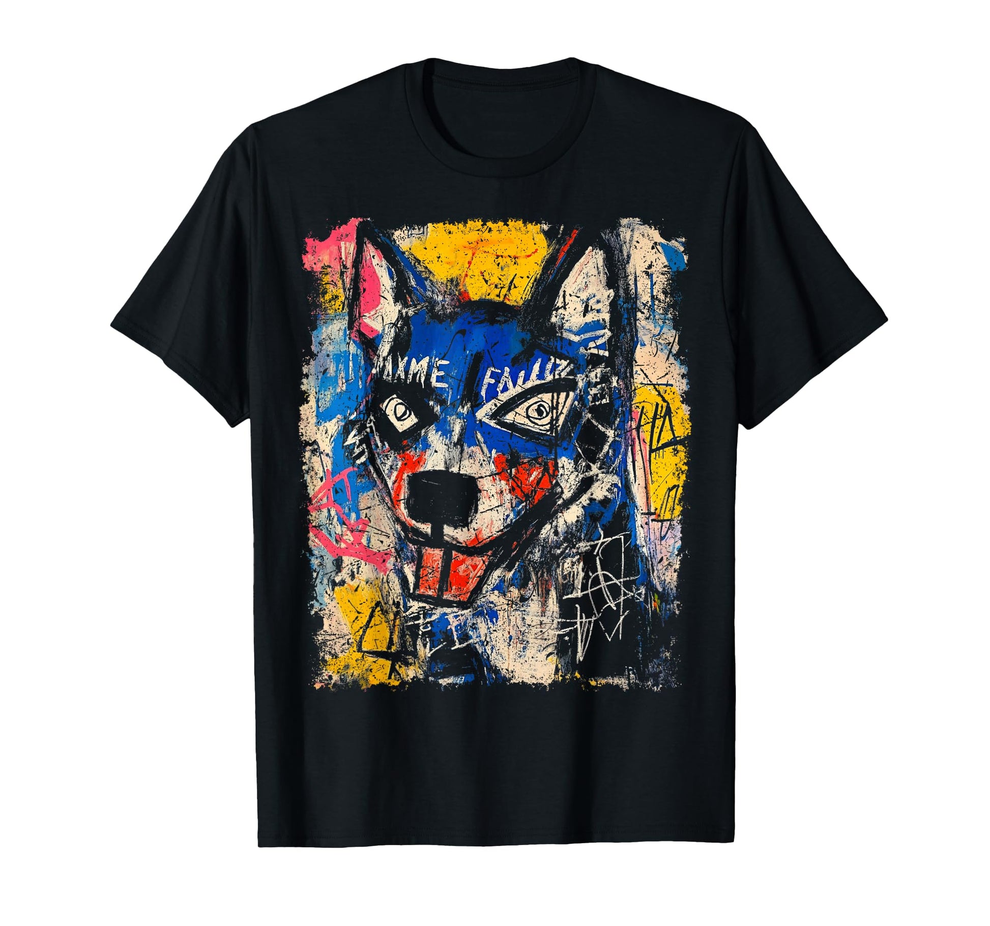 Pop Art Wolf 90S Graffiti T-Shirt - Casual Everyday Wear for Adults - T-Shirt, Sweatshirt, Hoodie