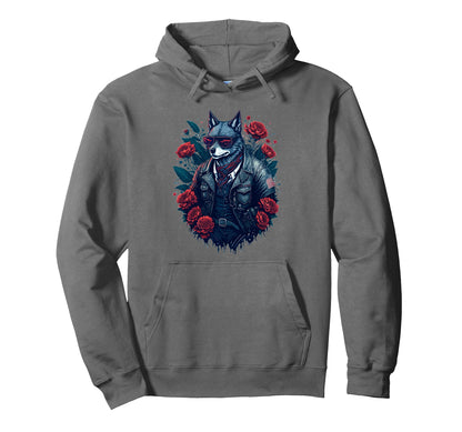 Patriotic Biker Wolf Sunglasses Usa Hoodie - Unique Graphic for Adults - T-Shirt, Sweatshirt, Hoodie