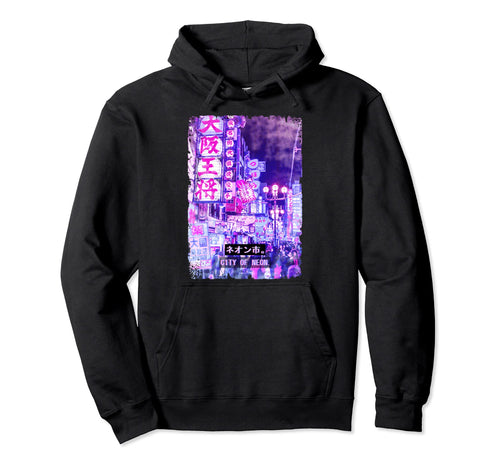 Vaporwave Japan Street Tokyo Rush City Hoodie - Graphic Print Men Women - T-Shirt, Sweatshirt, Hoodie